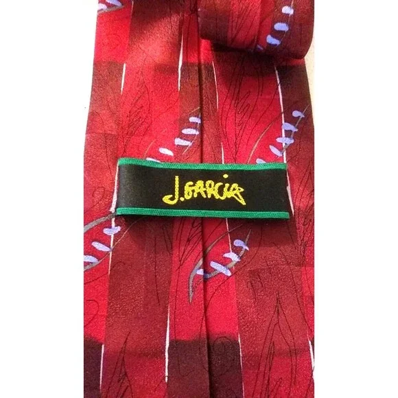 JERRY GARCIA 100% Silk Tie Lunch Collection Twenty-Seven RED Multi 2003 Vintage - Picture 9 of 10